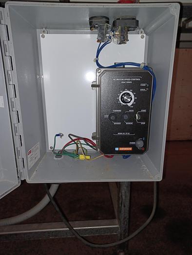 Used 10' long 36 1/2" wide 43" tall  conveyor all stainless frame and washdown motor