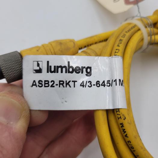 Used Lumberg Automation 909645 / E41663 ( ASB2-RKT4/3-645-1M ) dual end female  / 1 Meter long w/ Splitter (4 prong male)