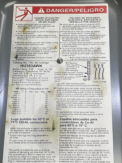 Used Square D HU363AWK