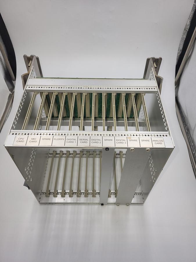 Used Xycom circuit board mounting - swivel bracket OFF a Triangle bagger model: B55PRC/A918F2RN / Schroff 23000-042: 12 slot back plate