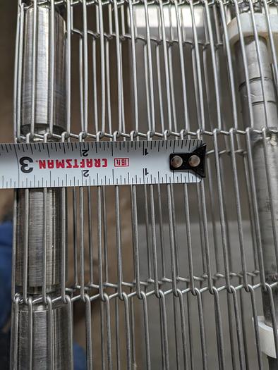 Used Wire Mesh Conveyor stainless steel 24" Wide 70" long 42" tall on wheels with VFD