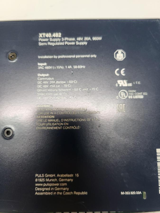 Used Plus Dimension XT40.482 Power Supply