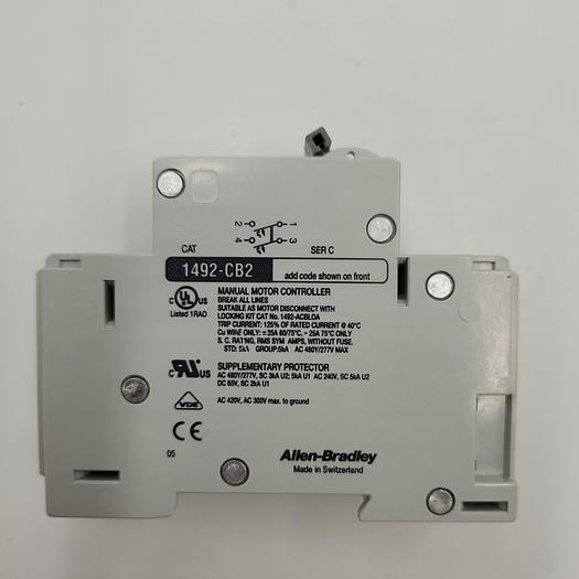 Used Allen Bradley 1492-CB2-F005 5 AMP CIRCUIT BREAKER