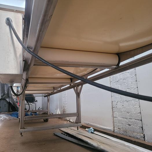 Used Stainless conveyor 30" wide 20' long on wheels with VFD