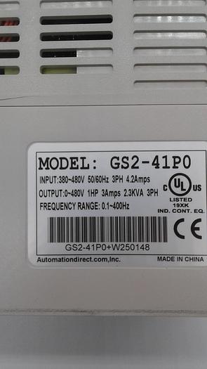 Used Automation HOIST DRIVE 1.0HP 460V 3PH Model: GS2-41P0+ W250148