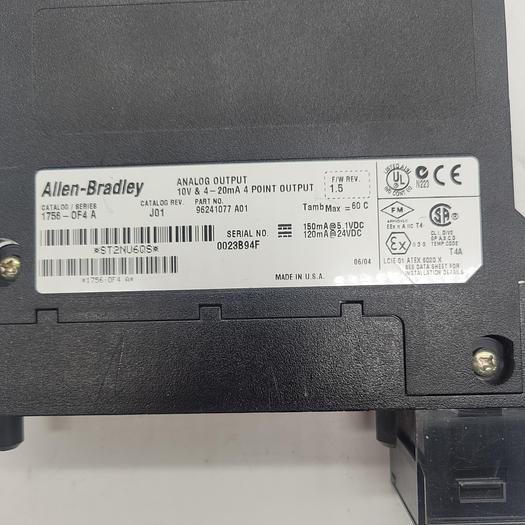 Used Allen-Bradley Analog Output 10V & 4-20mA 1756-OF4 Ser.A