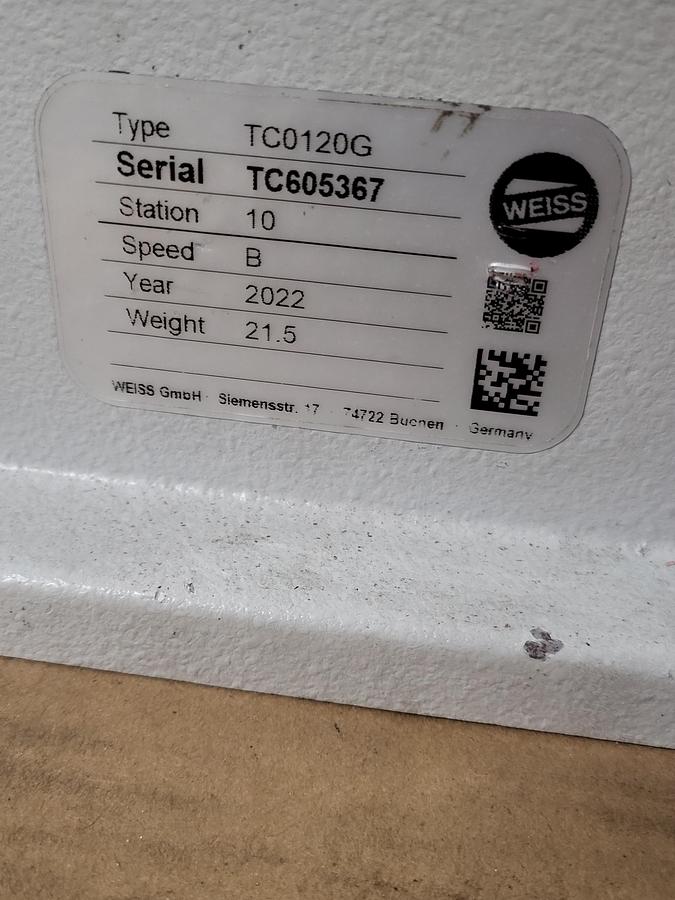 Used Weiss TC0120G Rotary Indexing Table 0.14KW 1685RPM D270/480V & AZKA 56L-4T / 507-564142101