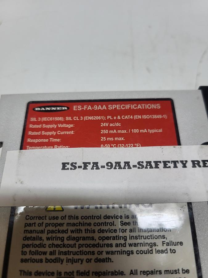 Used Banner ES-FA-9AA Specification Safety Relay