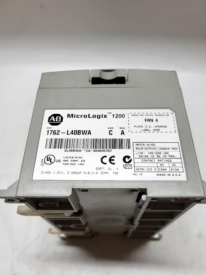 Allen-Bradley 1762-L40BWA nameplate