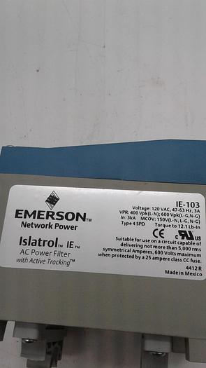 Used Emerson Network Power Islatrol tm IEtm AC Power Filter With Active Tracking IE-103