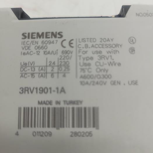 Used Siemens 3RV1901-1A Motor Control