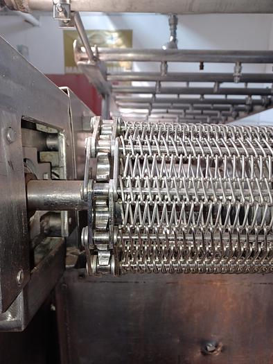 Used Stainless Steel cooling conveyor , wire belting  11 ' long 36" wide 