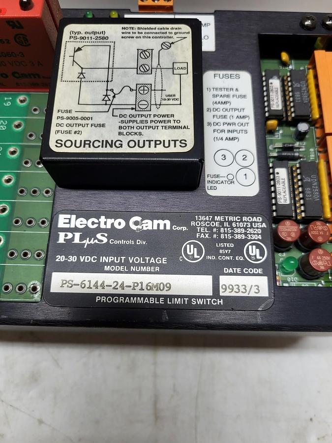 Electro Cam Corp. PS-6144-24-P16M09 nameplate