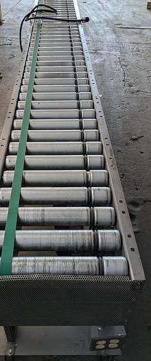 Used roller conveyor, variable speed drive.
