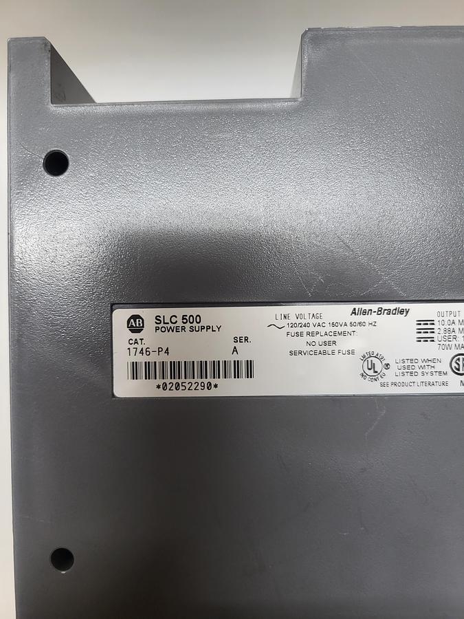 Used Allen-Bradley SLC 500 Power Supply 1746-P4 Ser.A W/Cardslots
