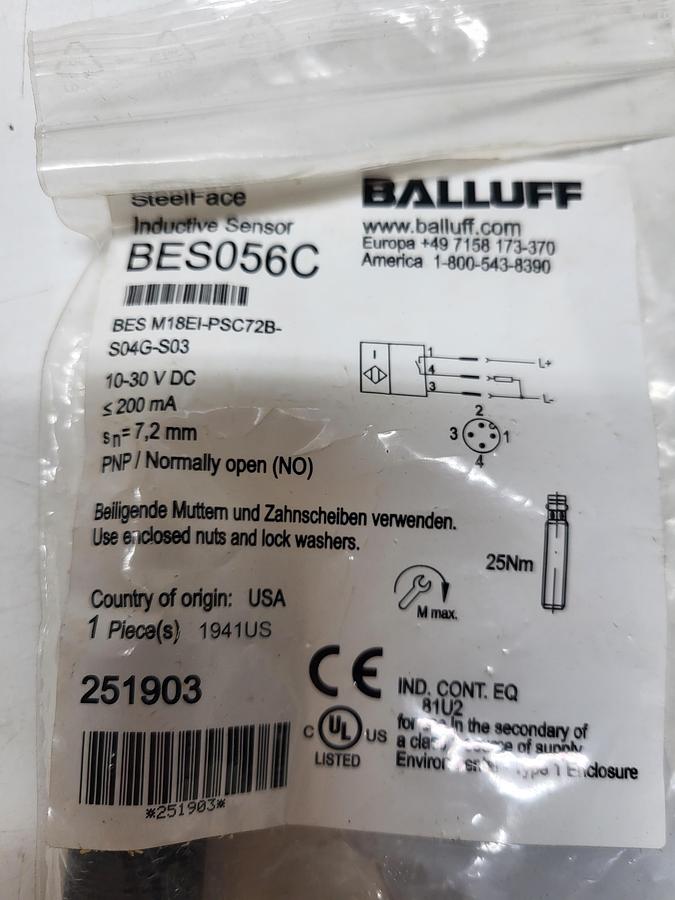 Balluff Inductive Sensor BES056C