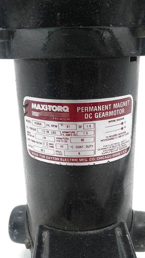 Used Max-Torq Permanent Magnet bc Gearmotor 4Z382A