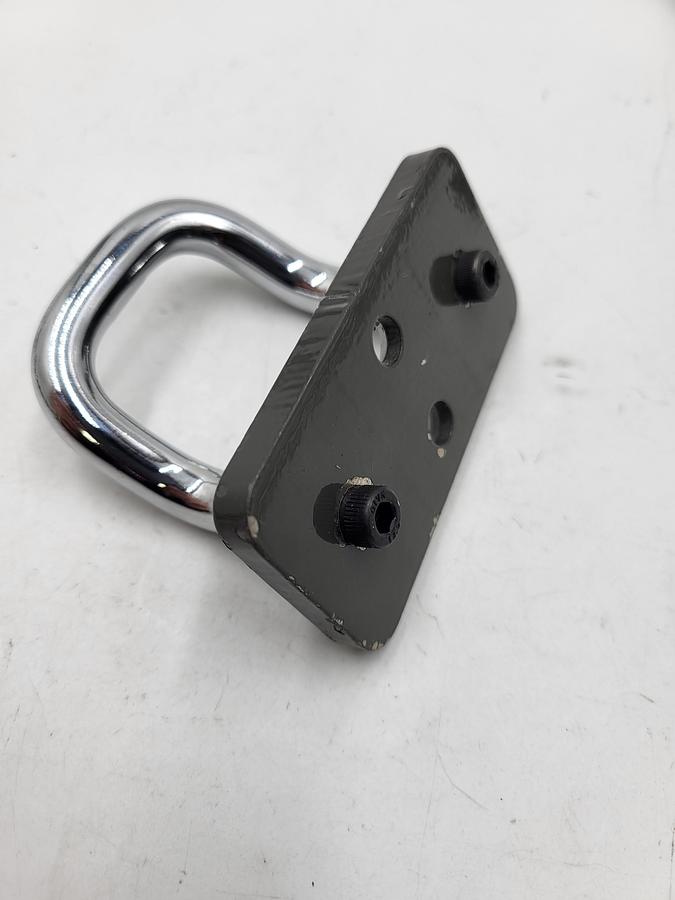 Used Threaded chrome ptd steel Through-Hole-Mount Offset Pull Handles 2" Ctr-to-Ctr with plate