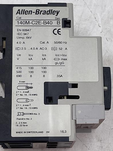 Used Allen-Bradley 140M-C2E-B40 Ser B 