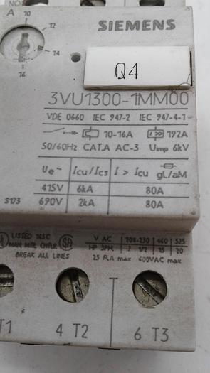 Used Siemens 3VU1300-1MM00 Control Switch