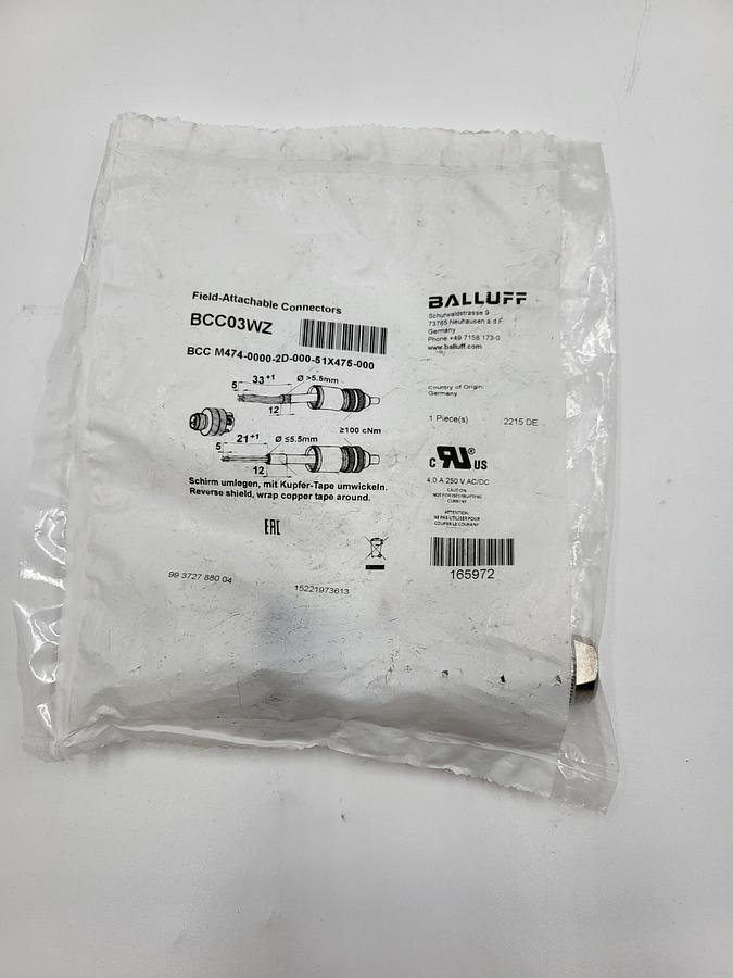 Balluff BCC03WZ Field Attachable Connectors *NEW**