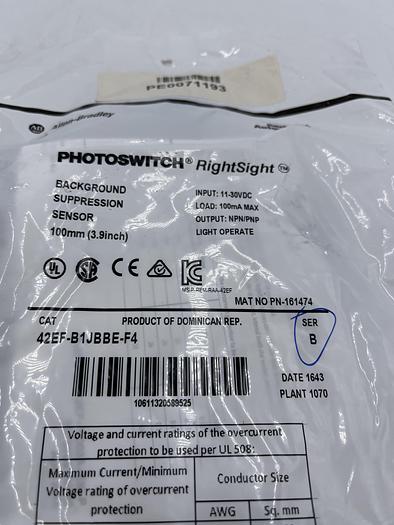 Used Allen-Bradley 42EF-B1JBBE-F4 Ser.B