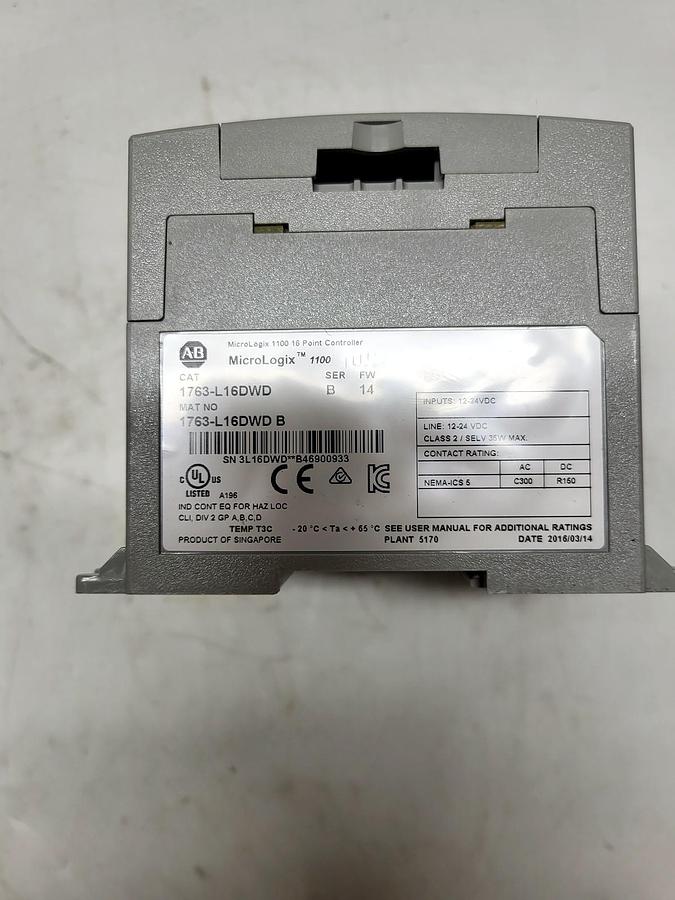 Allen-Bradley 1763-L16DWD nameplate