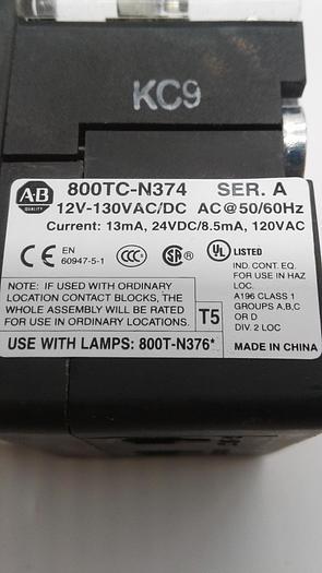 Used Allen-Bradley Button Control 800TC-N374 A