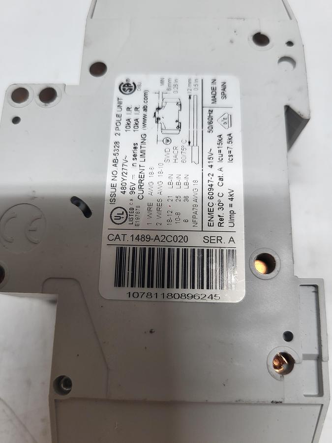 Used Allen-Bradley 1489-A2C020 Ser.A