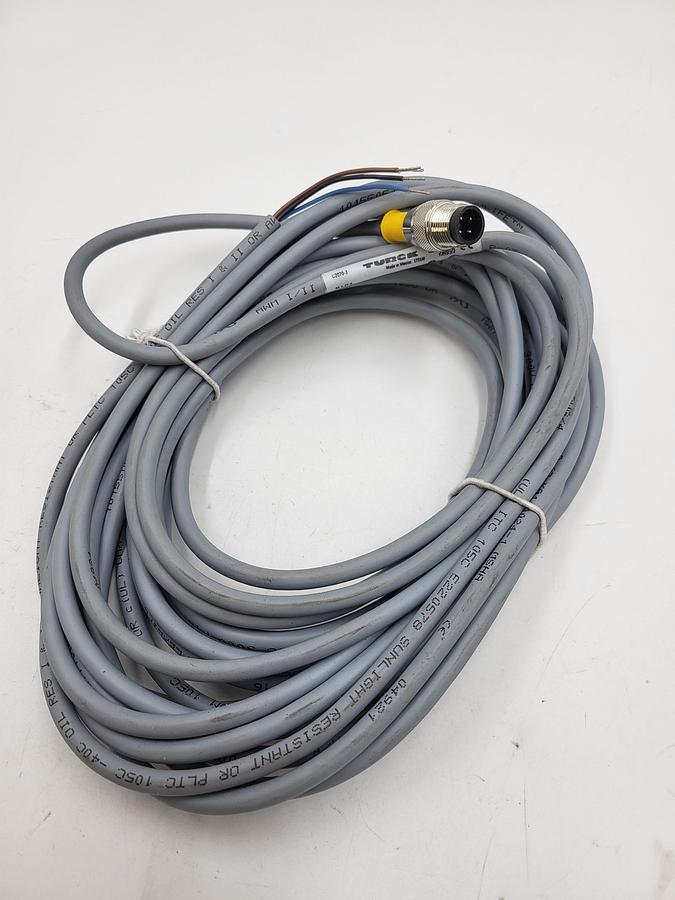 Turck U2070-3 Actuator and Sensor Cable M12, Male, Straight, 4-pin
