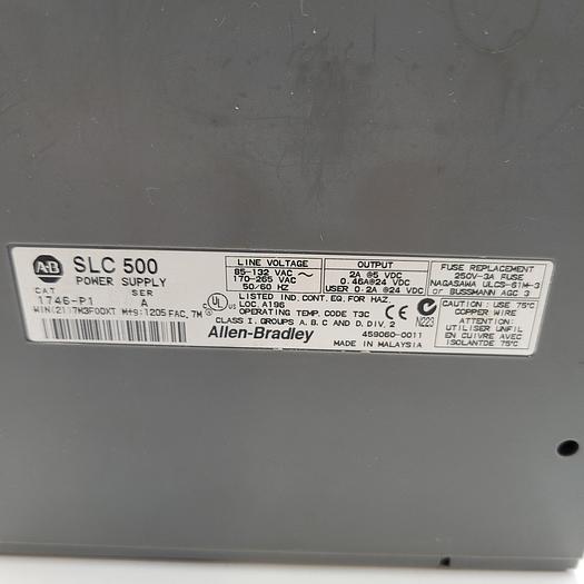 Used ALLEN BRADLEY SLC 500 POWER SUPPLY 1746-P1 SER A