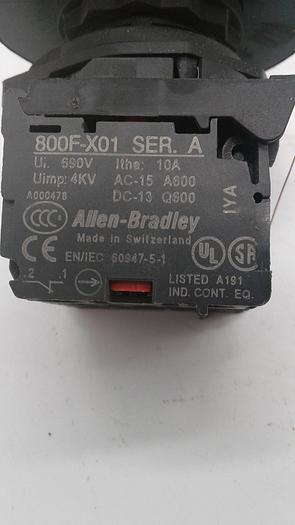 Used Allen-Bradley 800F-X01 Button Control