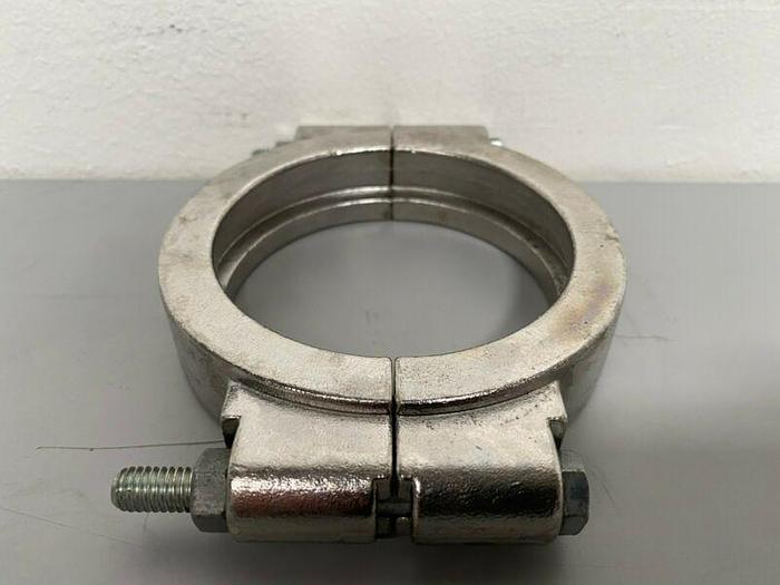 Used Lot of 2 - Tri-Clover Stainless Steel 4" OD Bolted High Pressure Clamp