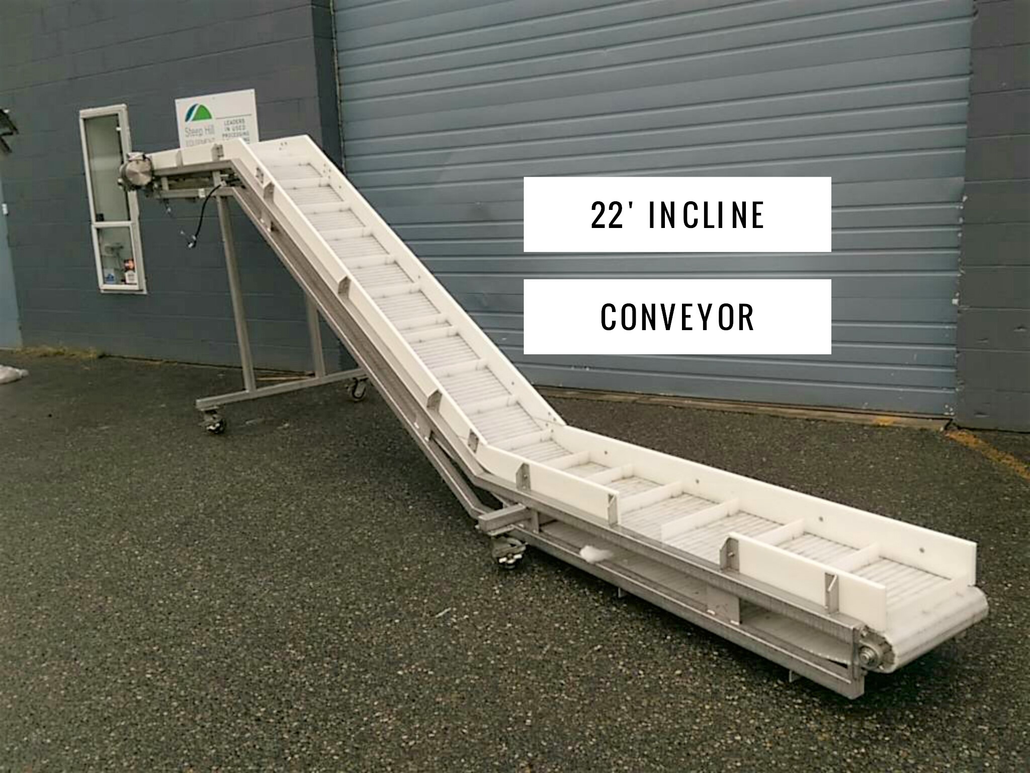 Used 22′ long Incline Conveyor