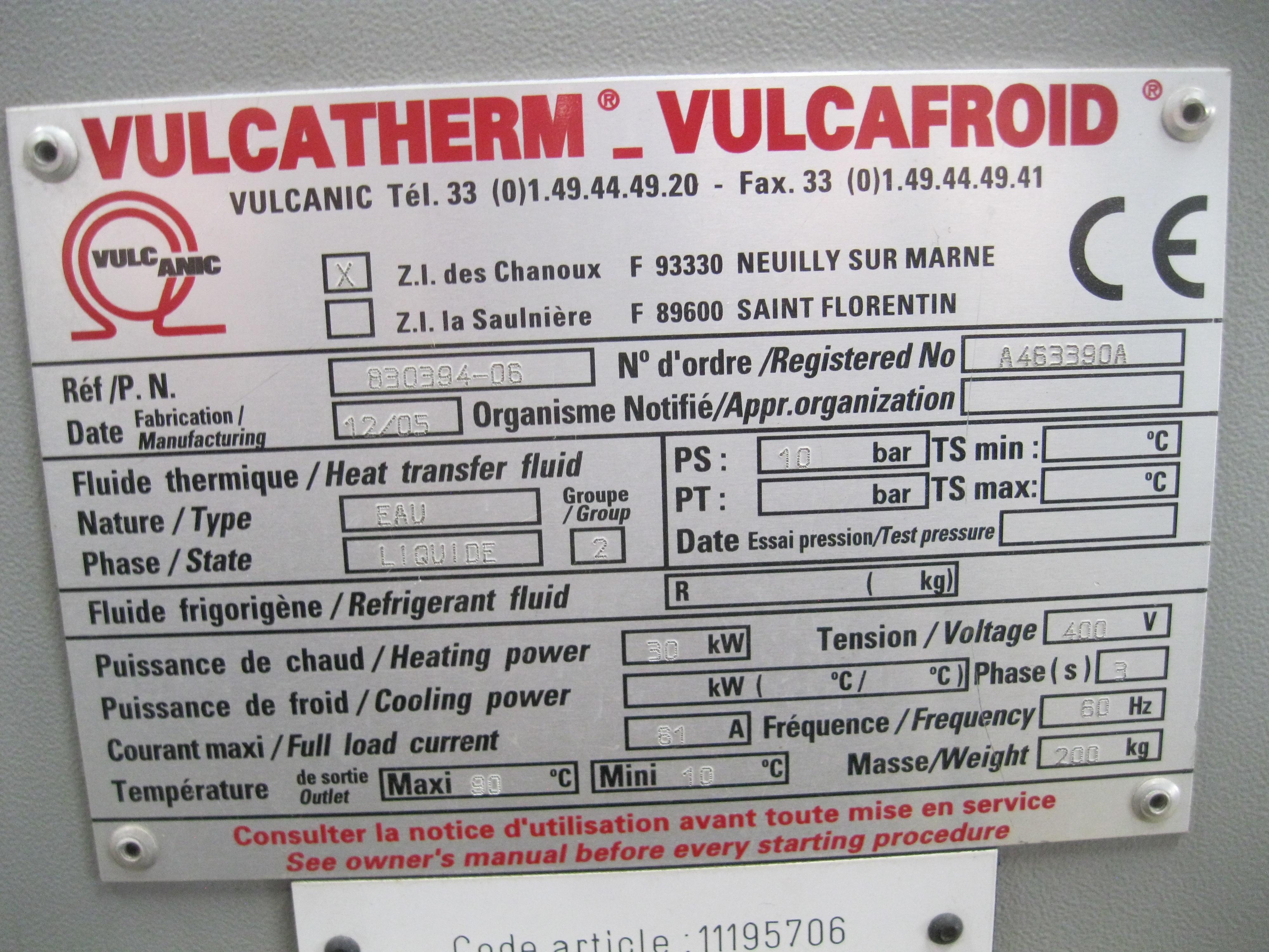 Usado VULCATHERM LIQUID HEATER