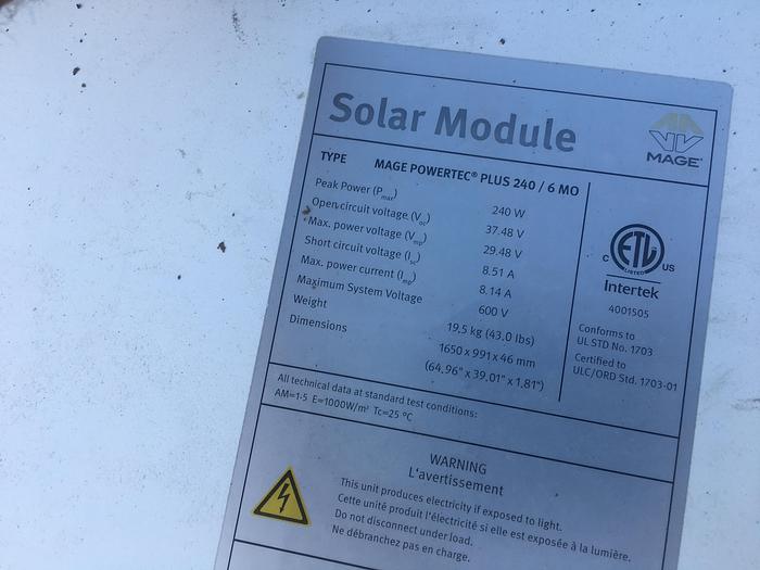 Used 2010 240 WATT MAGE POWERTEC PLUS 240/ 6 MO