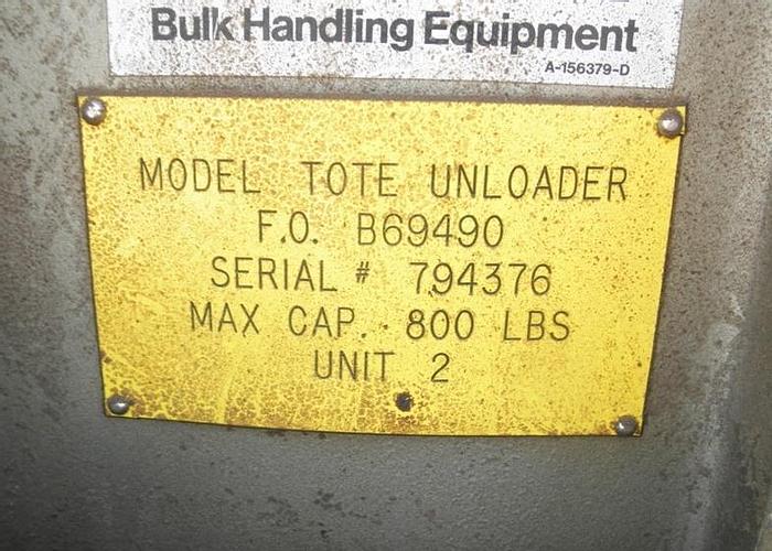 Used Dumper, Bin, Tote, FMC, S/st, Hydraulic, 800 lb (2) #S741235