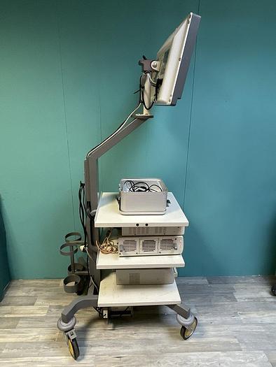 Gebraucht Endoskopieturm mit Olympus Monitor, Sony Drucker, Kamerakopf, Lichtquelle und Digital Prozessor