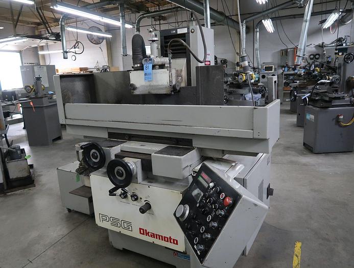 Used 8" X 20" OKAMOTO "PSGM820DX" SADDLETYPE HYDRAULIC HORIZONTAL