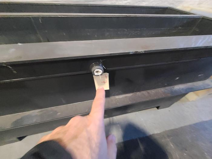 Used Polypro Tank Counter Flow Rinse side and bottom support 70" x 28" x 29" Plating