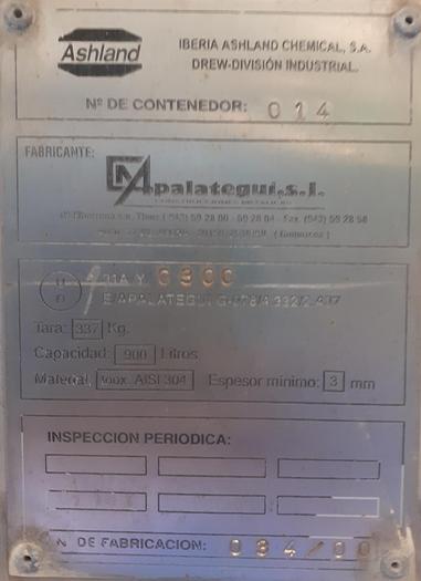 Usado Reservatório de inox de 900 L