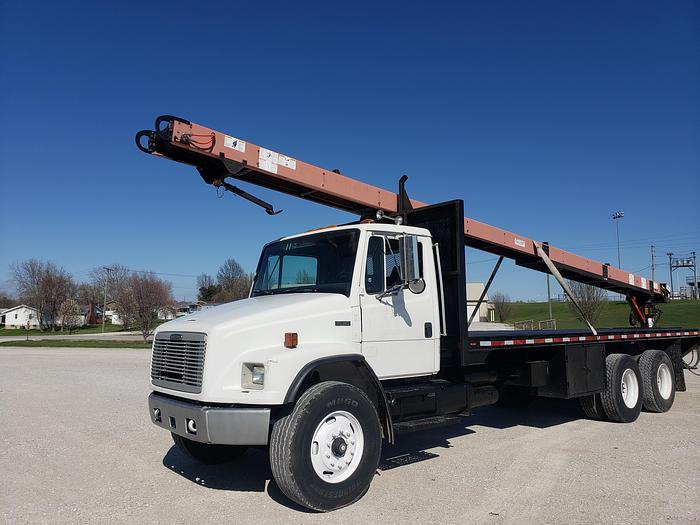 Used Fresh! 2002 Freightliner FL80 Roofing Conveyor Truck w/ Cleasby Boom 41'