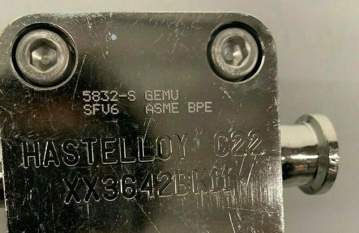 Used Gemu Hastelloy C22 Diaphragm Valve w/ 3/4" Sanitary Fitting & 2" OD