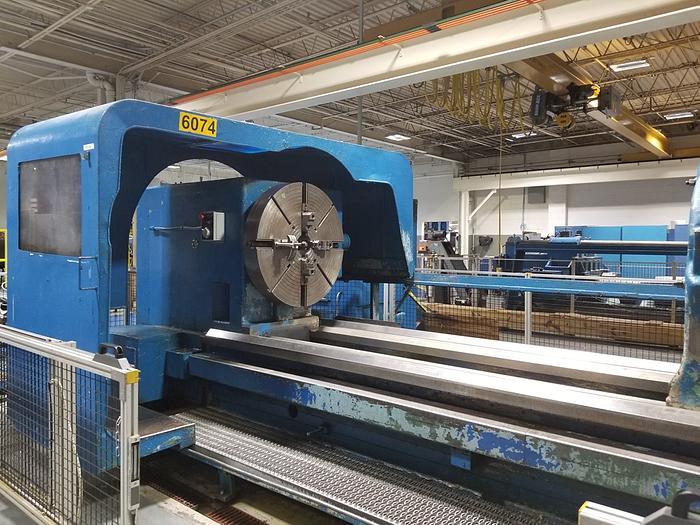 American CNC Flat Bed Lathe, 54" x 203", 35" SOCS, 750 RPM, Allen Bradley 9 Series, ID17456