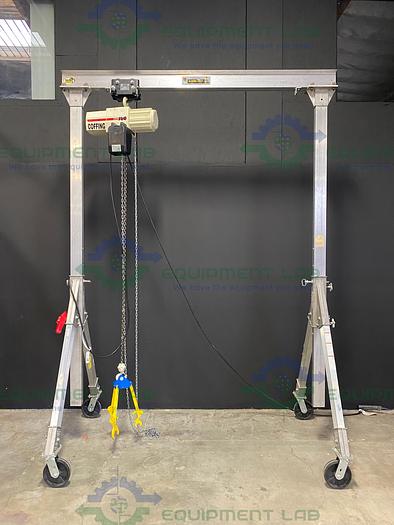 Used Vestil AHA-2-8-12 Aluminum Gantry Crane w/ Coffing JLC Hoist & CBTG Trolley