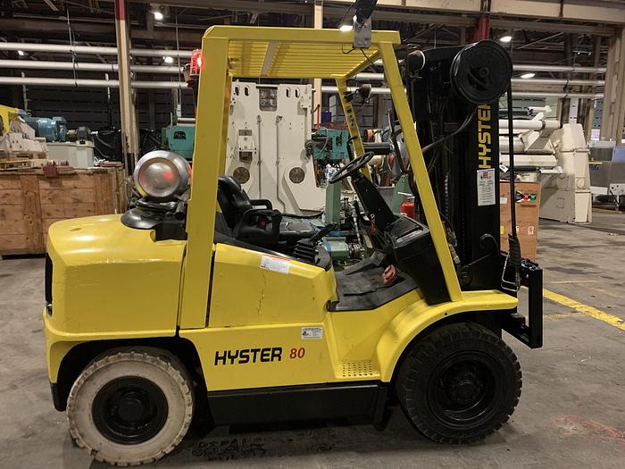 Used 8,000 POUND HYSTER H80XM FORKIFT 2005 PNUEMATIC TIRES 1,650 HOURS