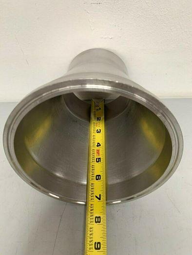 Used Stainless Steel 7" Cone Reducer w/ One Sanitary Fitting 6.5" to 4"
