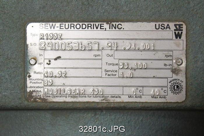 Used Sew-Eurodrive R133Z Gear Reducer #32801
