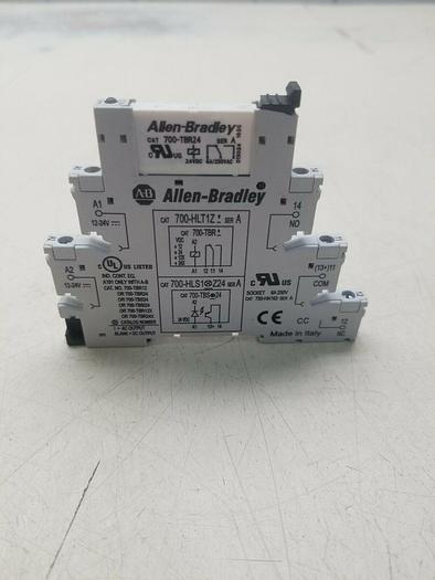 Used Allen-Bradley 700-HLT1Z Ser A Terminal Block with 700-TBR24 Relay Ser A