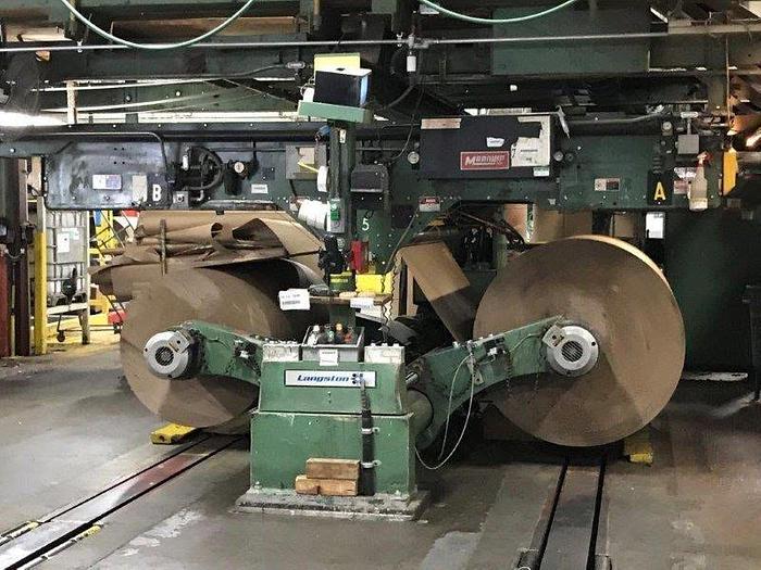 Used 100" ( 2.5 M) LANGSTON MODEL 380 DOUBLE UNWIND STAND 60" DIAMETER